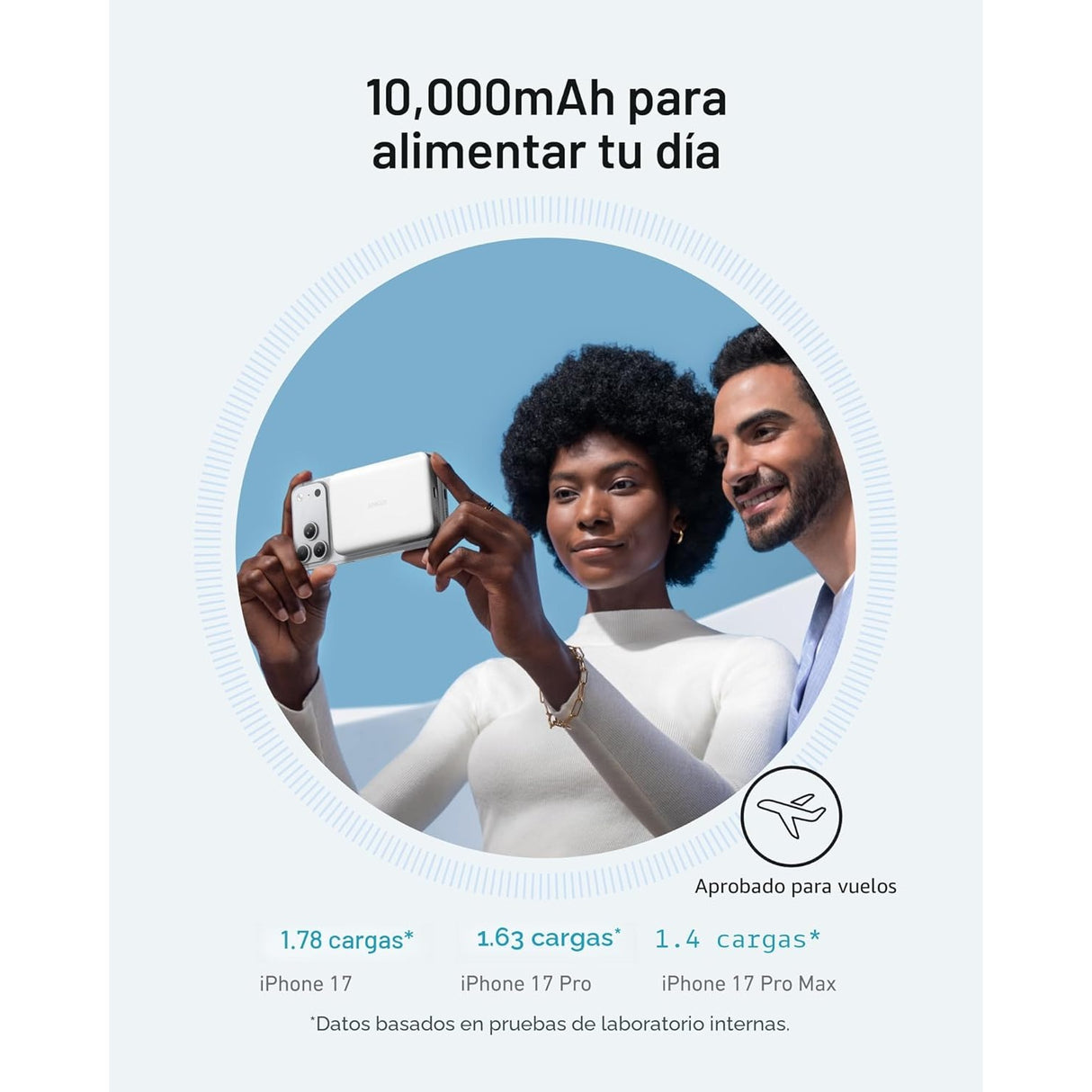 Anker MagGo Power Bank (10K, Slim) MagSafe Qi2 15W Certificada para iPhone 17/16/15
