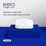 Amazon eero Pro 6E Router Wi-Fi en malla | Velocidades gigabit + | Soporta 100+ Dispositivos | Cobertura 1220m2 | Pack de 2