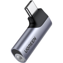 UGREEN Adaptador de Audio USB-C a 3.5mm auxiliar, micrófono estéreo DAC, HiFi, ángulo recto