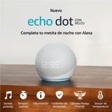 Echo Dot con Reloj (5.ª generación) | Parlante inteligente con reloj y Alexa