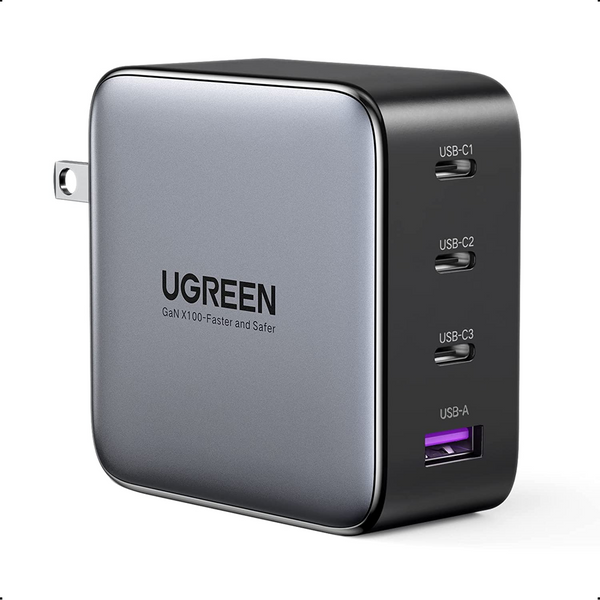 Cargador Ugreen 18W, 2 x USB-A con carga rápida y seguridad.