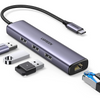 UGREEN Adaptador Multipuerto 4 en 1 HUB USB-C con puerto Ethernet y 3 USB 3.0 compatible con MacBook Pro Air, iMac, iPad, Galaxy S23 S22, Surface Book, Dell XPS, Chromebook