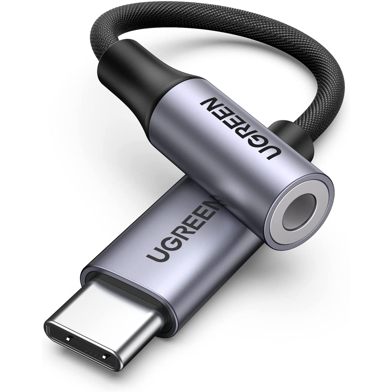 UGREEN USB-C a 3.5mm Adaptador de Audio Trenzado HiFi DAC compatible con Galaxy S21 Note20 Ultra S20 Pixel 5 4 XL iPad Pro Air y más