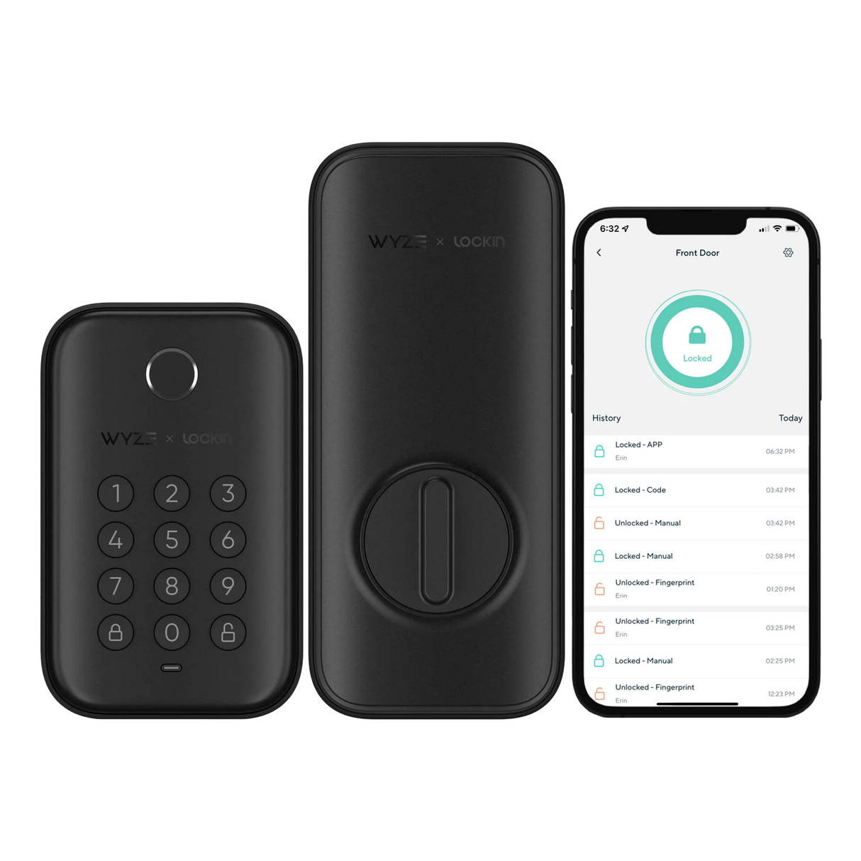 Wyze Lock Bolt Cerradura Inteligente Bluetooth Hasta 50 Huellas IPX5 Resistente al Exterior