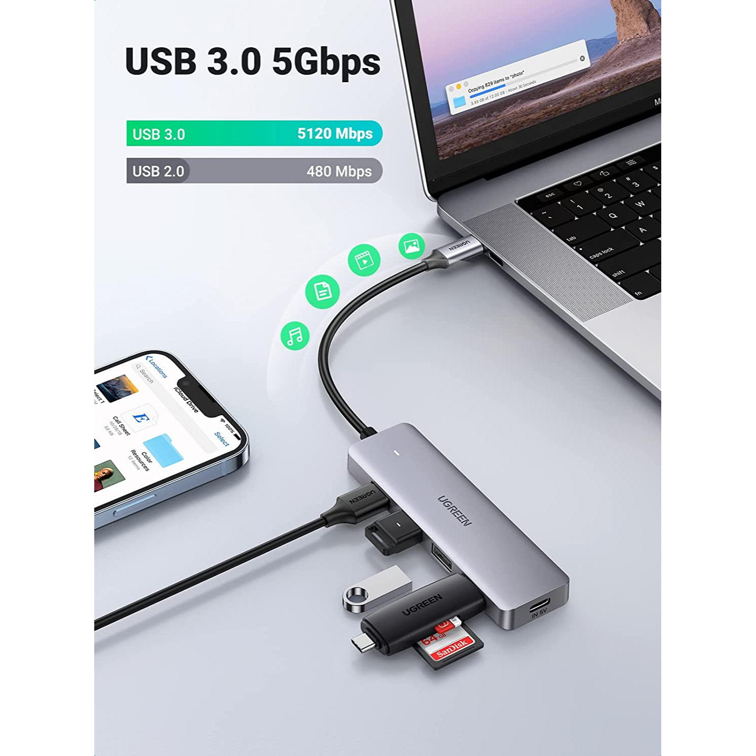  Cable Matters Adaptador USB C a Gigabit Ethernet con carga de  100 W compatible con MacBook Pro, Dell XPS, Surface Pro - Hasta 480 Mbps  para Chromecast con Google TV (versión