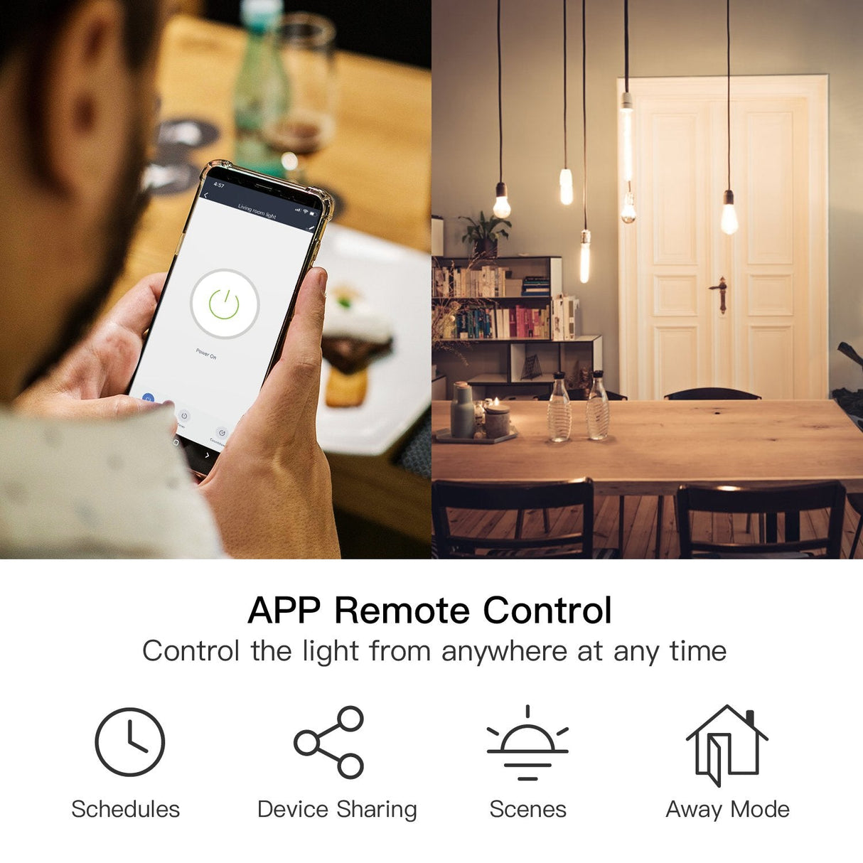 Interruptor Inteligente Treatlife Smart Switch Luz Wifi Funciona con Alexa y Google, Paquete de 4