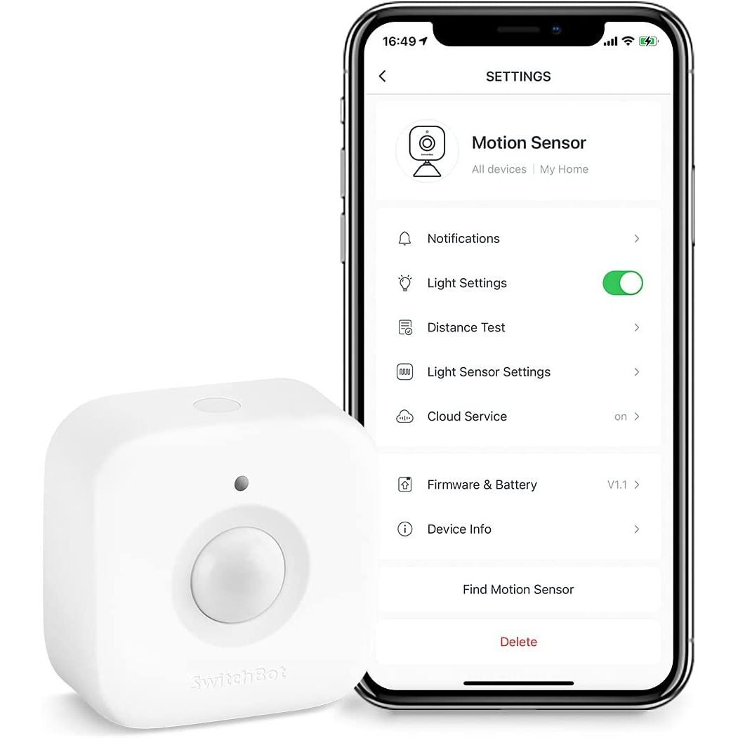 SwitchBot Motion Sensor Sistema de Seguridad Inalámbrico para el Hogar Alerta PIR Añade HUB para usar con Alexa