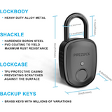 Prezlock Candado con Desbloqueo por Huella con Llave de Respaldo IP65 A Prueba de Agua Uso Rudo