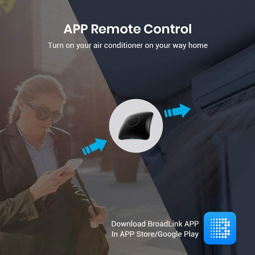 Hub Telecomando Universale BroadLink RM4 Pro - Controlla TV, Aria Condizionata, Tende Via Wi-Fi, Compatibile Alexa E Google Home