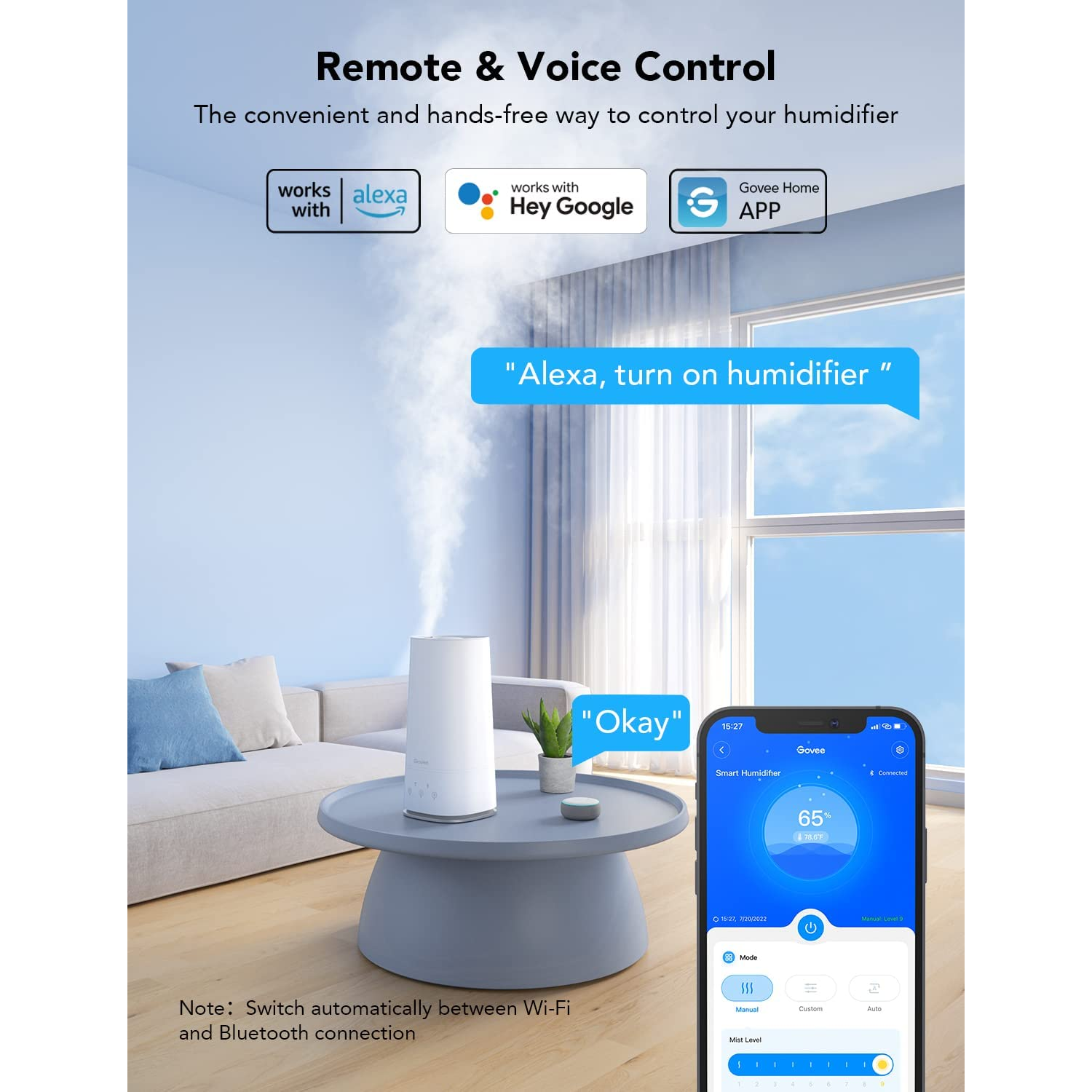 Humidificador compatible con google home 2025