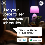 GE CYNC Foco Smart RGB Multicolores Bluetooth y Wi-Fi Funciona con Alexa & Google Assistant (Paquete de 2)