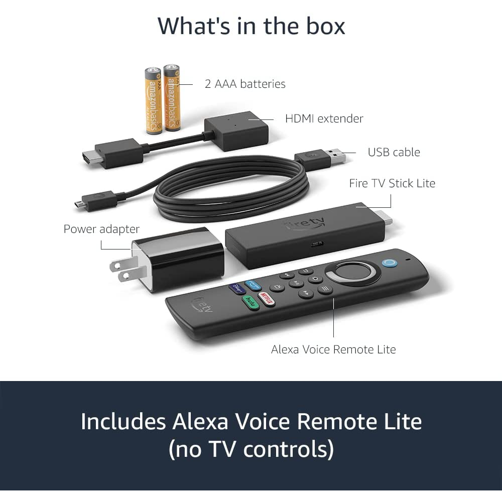 Fire TV Stick Lite con nuevo control remoto por voz Alexa (sin controles de TV)