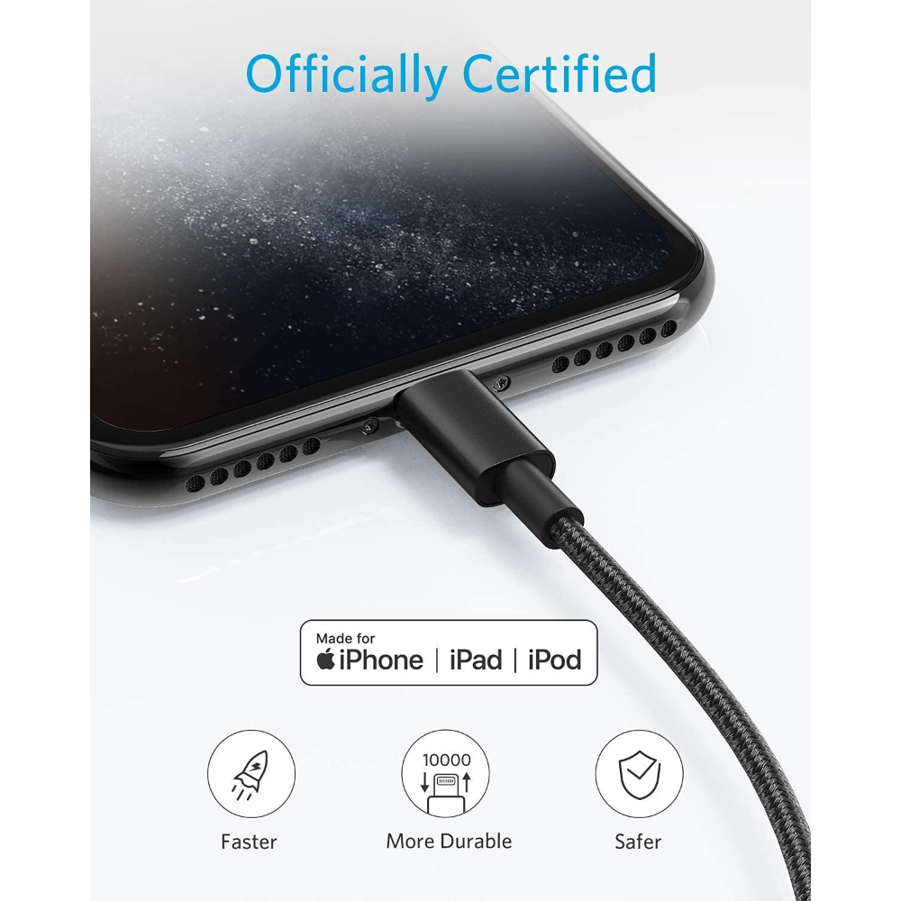 Anker Cable Lightning a USB de Nylon Premium Certificado MFi para iPhone (2 unidades de 1,8 m)