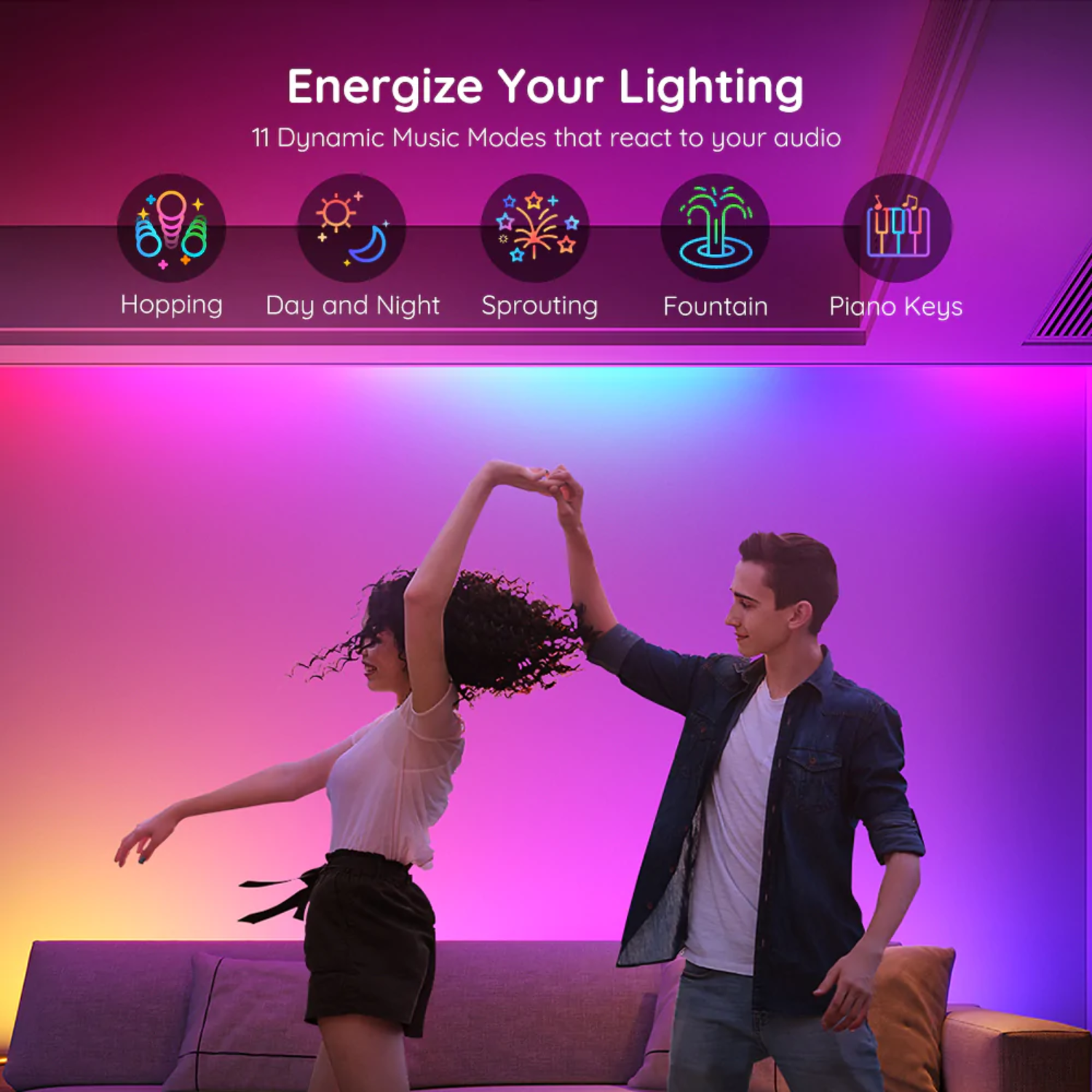 Govee Tira LED 10 Metros Luces RGBIC Arcoíris Segmentos de Color WiFi Inteligente Alexa y Google Assistant