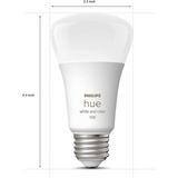 Philips Hue White and Color A19 1100 Lúmenes Bluetooth & Zigbee (Hue Hub Opcional) Funciona con Alexa y Google