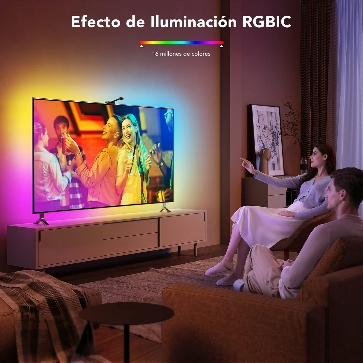 Govee DreamView Immersion WiFi Luces LED RGBIC con Cámara para TV 55-65 pulgadas