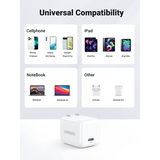 UGREEN AceCube Cargador USB-C Carga Rápida 30W PD para MacBook Air, IPhone 12 /13, Galaxy S22, Pixel 6, iPad