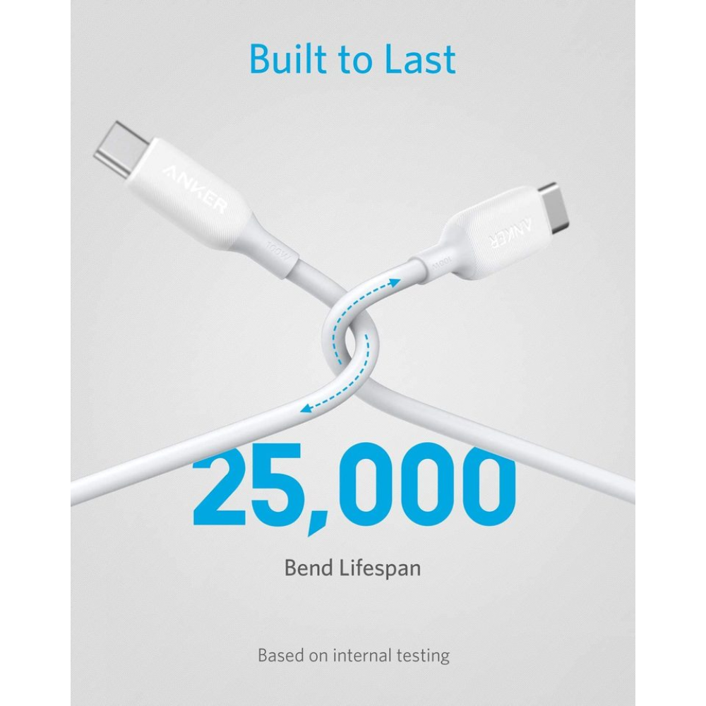 Anker Powerline III Cable 1.8 Metros USB-C a USB-C 100W Carga Rápida para MacBook Pro, iPad Pro, iPad Air, S21 Plus S9, Pixel, Switch y más