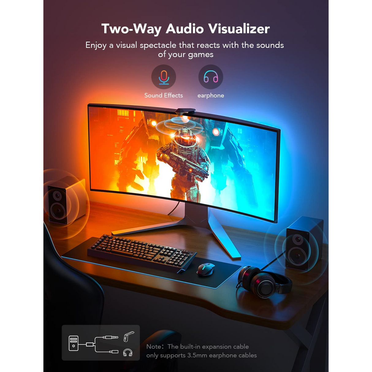 Govee DreamView G1 Gaming Light para Monitor 24"-32" PC con WiFi Alexa y Google Assistant