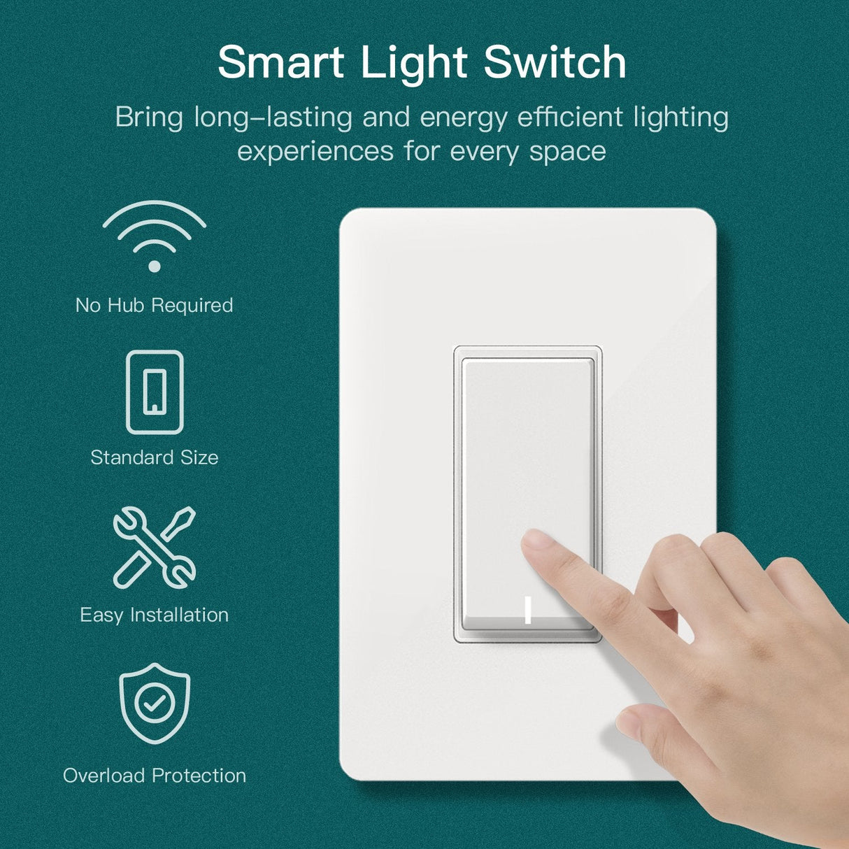 Interruptor Inteligente Treatlife Smart Switch Luz Wifi Funciona con Alexa y Google, Paquete de 4