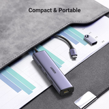 UGREEN Adaptador Multipuerto 4 en 1 HUB USB-C con puerto Ethernet y 3 USB 3.0 compatible con MacBook Pro Air, iMac, iPad, Galaxy S23 S22, Surface Book, Dell XPS, Chromebook