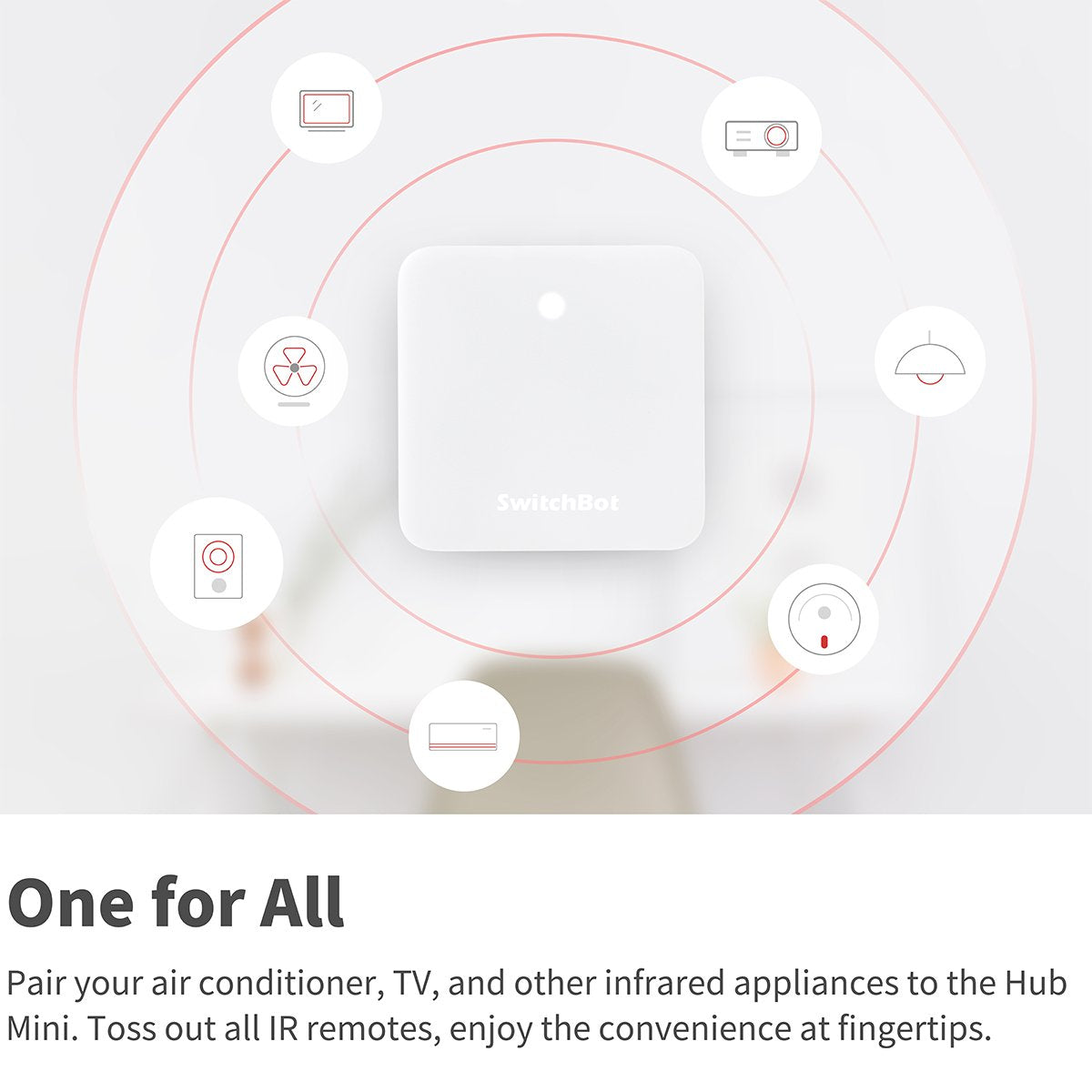 SwitchBot Hub Mini Control Smart IR Aire Acondicionado, TV Compatible con Alexa, Google Home, HomePod, IFTTT
