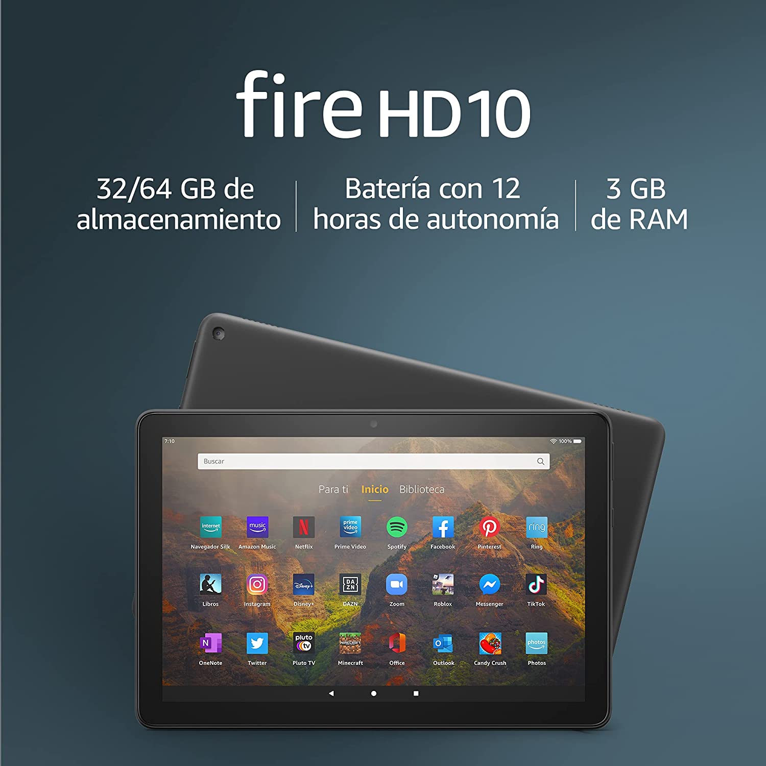Tableta Amazon Fire HD 10, 10.1 pulgadas, 1080p Full HD