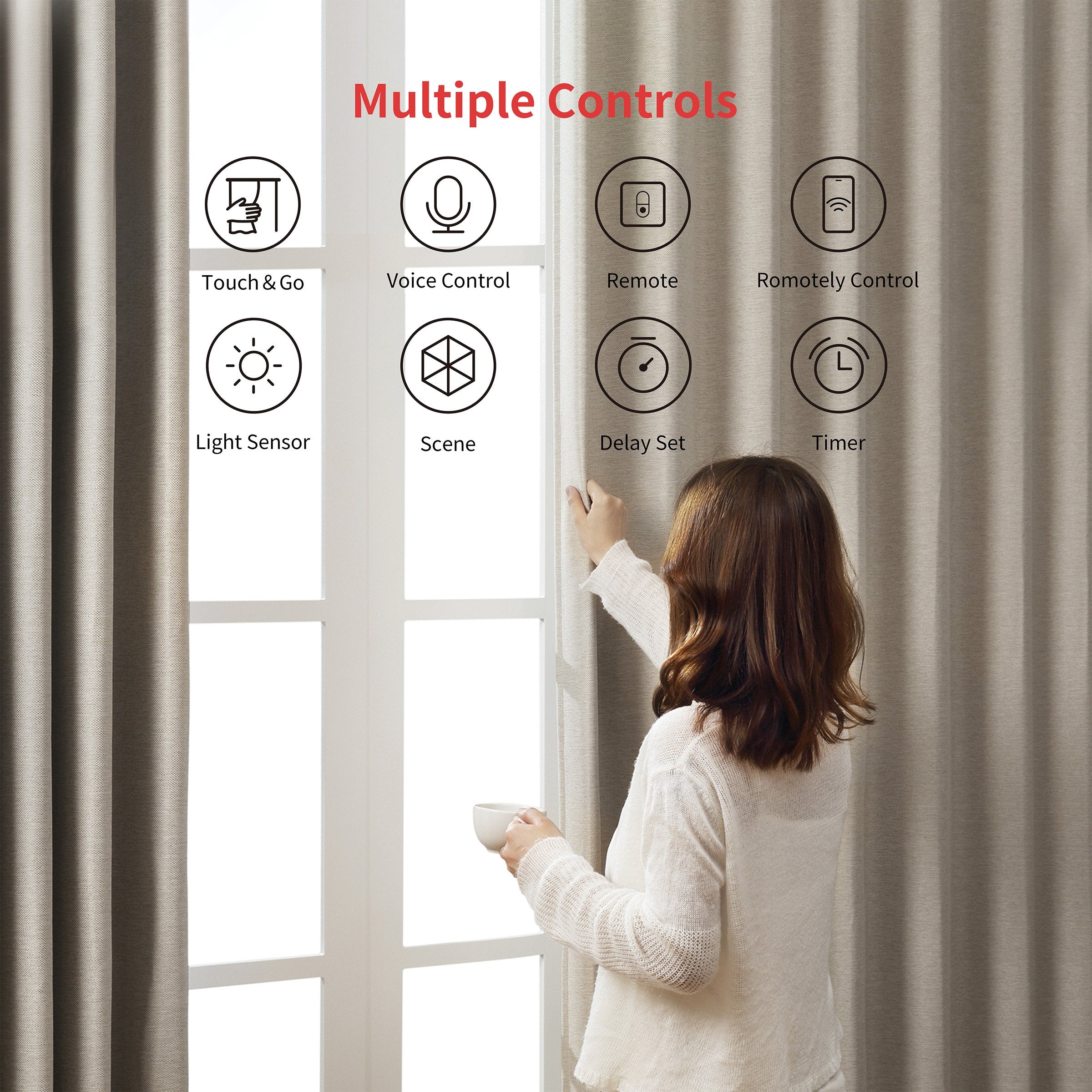 SwitchBot Curtain Motor Inteligente para Cortina Compatible con Alexa y Google Assistant