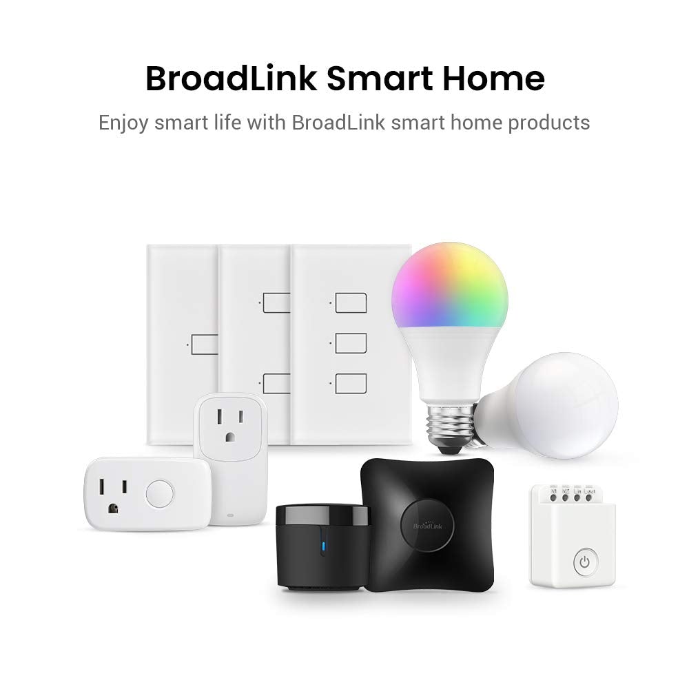 BroadLink Interruptor Doble Inteligente Táctil, No Requiere Neutro o Condensador, compatible con Alexa, Google e IFTTT, requiere HUB