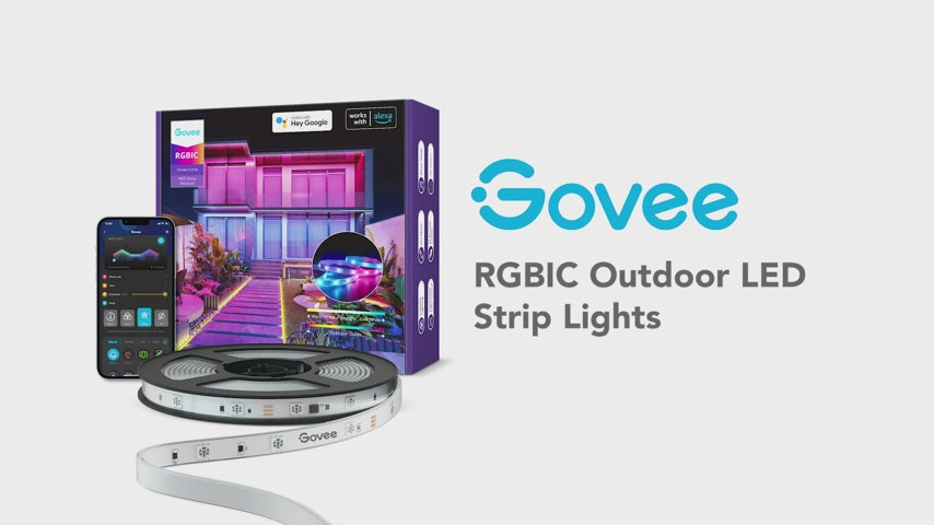Govee Exteriores RGBIC Tira LED Wi-Fi 10 metros IP65 Impermeable